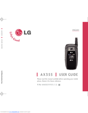 LG AX355 -  Cell Phone User Manual