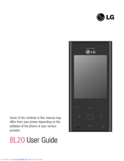 LG BL20 Chocolate User Manual
