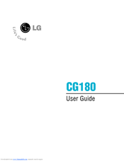 LG CG180 -  Cell Phone User Manual