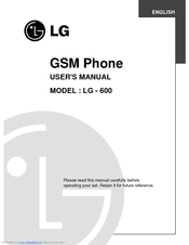 LG LG-600 User Manual