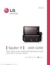 LG Spyder II MMBB0343601 User Manual