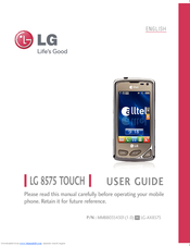 LG LG 8575 Touch User Manual