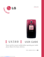 LG UX380 User Manual