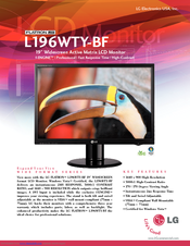 LG Flatron L196WTY-BF Specification Sheet