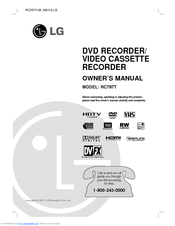 LG RC797T -  - DVDr/ VCR Combo Owner's Manual
