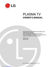 LG 42PX3RVC-ZA Owner's Manual