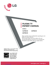 LG 50PB4DT-UB Owner's Manual