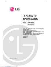 LG 42PX3DCV-UC Owner's Manual