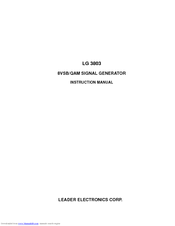 Leader 3803 Instruction Manual