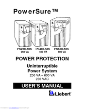 Liebert PS250-50S, PS400-50S, PS600-50S User Manual