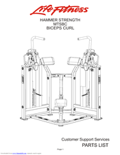 Life Fitness HAMMER STRENGTH MTSBC Parts List