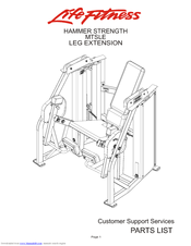 Life Fitness MTSLE Parts List