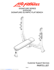 Life Fitness Signature Series SOFB-002 Parts List