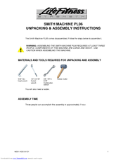 Life Fitness Smith Machine PL06 Assembly Instructions Manual
