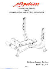 Life Fitness Signature SODB Parts List