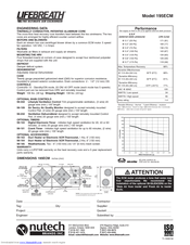 Lifebreath Air Purifier 195ECM Specifications
