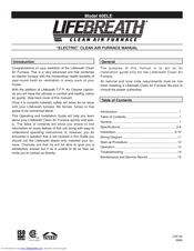 Lifebreath CLEAN AIR FURNACE 60ELE User Manual