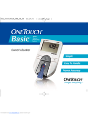 Lifescan OneTouch Basic Basic Blood Glucose Monitoring System Owner's Booklet