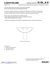 Lightolier Silhouette B Instruction Sheet