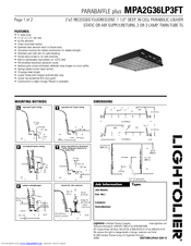 Lightolier PARABAFFLE plus MPA2G36LP3FT Specifications