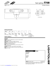 Lightolier Task Lighting F7100 Specification Sheet