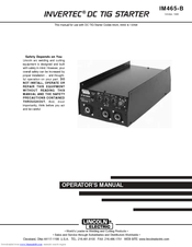 Lincoln Electric INVERTEC IM465-B Operator's Manual