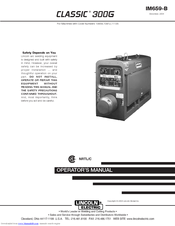 Lincoln Electric CLASSIC 300G 11135 Operator's Manual