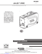 Lincoln Electric LN-25 IM10092 Operator's Manual