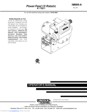 Lincoln Electric POWER FEED 10 ROBOTIC K1780-1 Operator's Manual