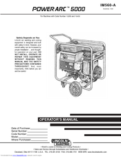 Lincoln Electric POWER ARC 5000 Operator's Manual