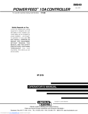 Lincoln Electric Power Feed 10A Operator's Manual