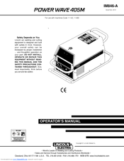 Lincoln Electric POWER WAVE IM846-A Operator's Manual