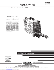 Lincoln Electric PRO-CUTTM 25 IM665 Operator's Manual