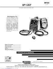 Lincoln Electric SP-135T Operator's Manual