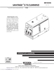 Lincoln Electric VANTAGE IM10044 Operator's Manual