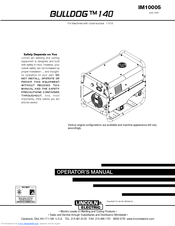 Lincoln Electric BULLDOG TM 140 IM10005 Operator's Manual