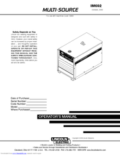 Lincoln Electric MULTI-SOURCE Operator's Manual