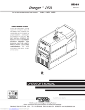 Lincoln Electric RANGER 250 IM919 Operator's Manual