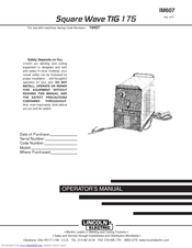 Lincoln Electric SQUARE WAVE IM607 Operator's Manual