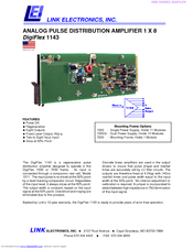Link Electronics Analog Pulse Distribution Amplifier DigiFlex 1143 Specification Sheet