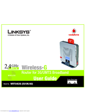 Linksys WRT54G3G - Wireless-G Router For Verizon Wireless Broadband User Manual