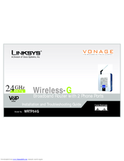 Linksys Vonage WRTP54G Installation And Troubleshooting Manual