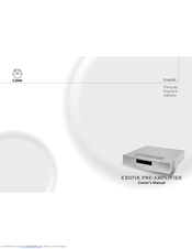 Linn EXOTIK PRE-AMPLIFIER Owner's Manual