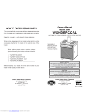 United States Stove Company WONDERCOAL 2847 Owner's Manual