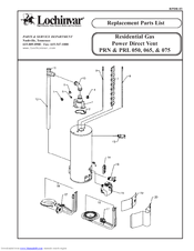 Lochinvar LVN(L) 065 Replacement Parts List