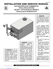 Lochinvar F0600187510 Installation And Service Manual