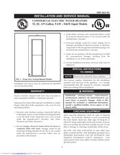 Lochinvar COMMERCIAL GAS WATER HEATERS Installation And Service Manual