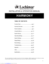 Lochinvar Harmony Installation And Operation Manual