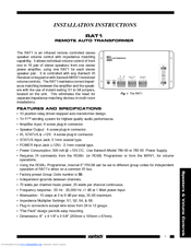 Xantech RAT 1 Installation Instructions Manual