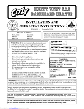 COZY BBT54 and Installation And Operating Instructions Manual